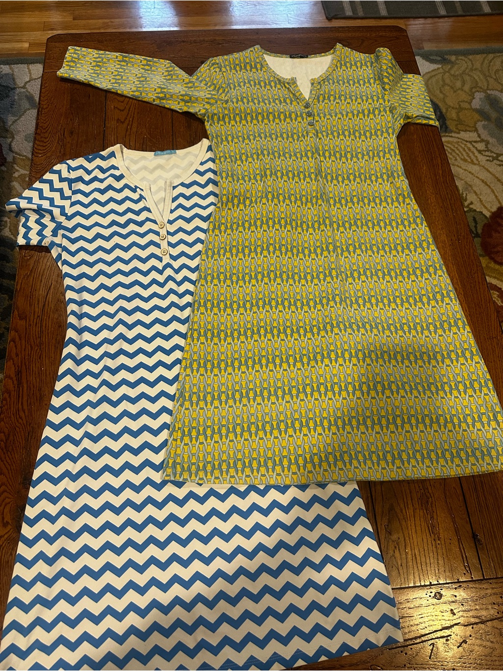 J. Mclaughlin Catalina Dress Bundle Chevron And Equestrian Print Blue Green S